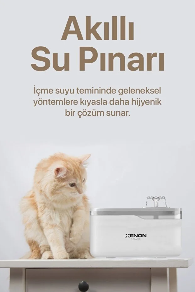Akıllı Wifi Destekli Kedi Su Pınarı X8650_M1 Beyaz